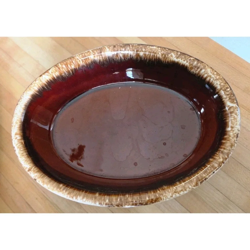 Vtg Hull Pottery Brown Drip Hen on Nest Casserole Dish Cottagecore Grandmacore